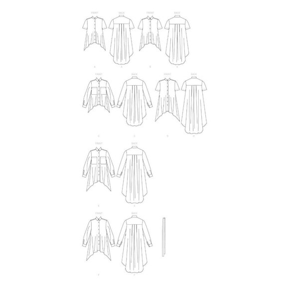 Vogue V1744 Misses L, XL Long Button Front Tunic Tops UNCUT Sewing Pattern - Picture 6 of 6